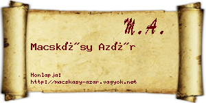 Macskásy Azár névjegykártya